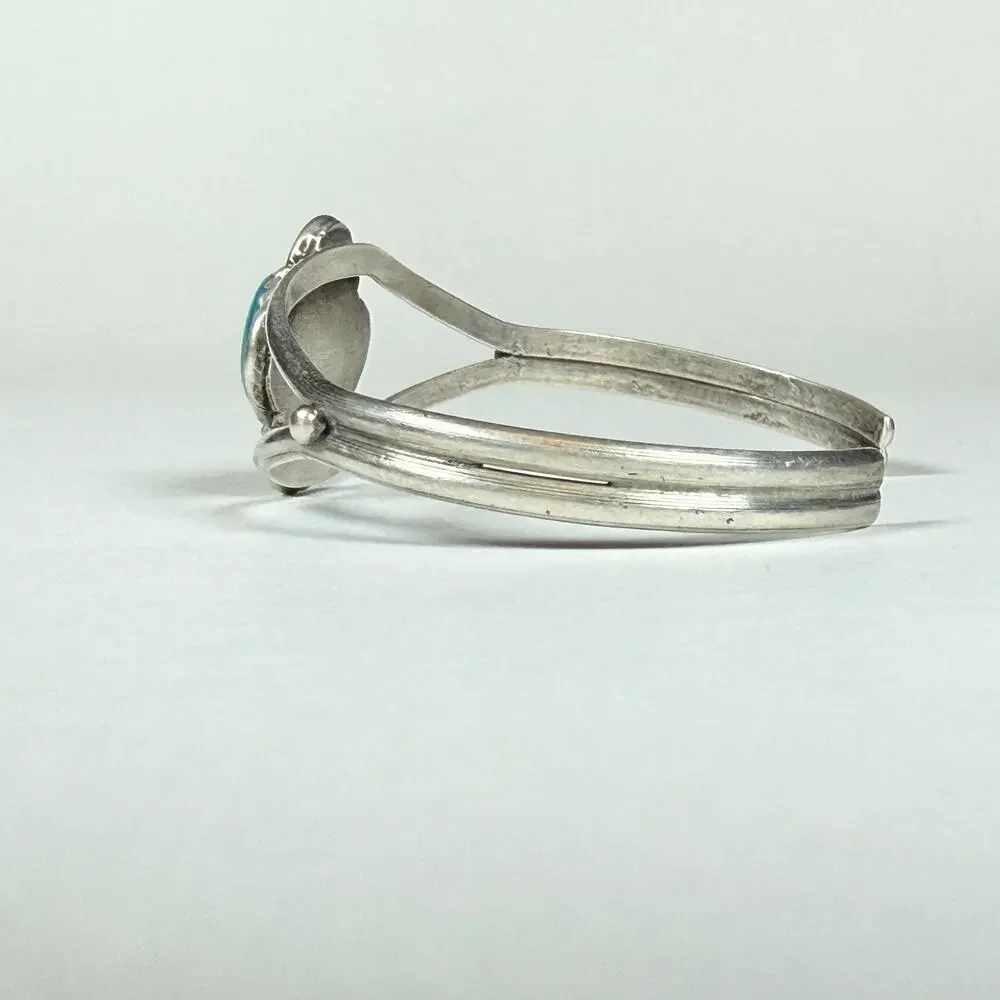 Vintage Navajo Sterling Silver Turquoise Cuff Bracelet 10.03g native